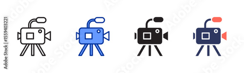 Video Camera icon sheet multiple style collection
