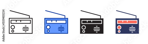 Radio icon sheet multiple style collection
