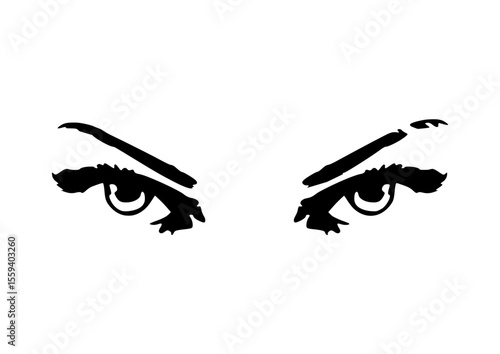 Eyes, feminine gaze, seductive silhouette.ai