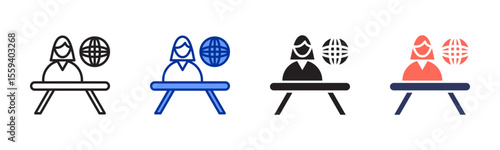 News Anchor icon sheet multiple style collection