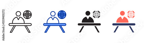 News Anchor icon sheet multiple style collection