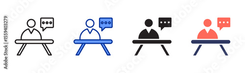 News Anchor icon sheet multiple style collection