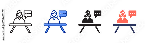 News Anchor icon sheet multiple style collection