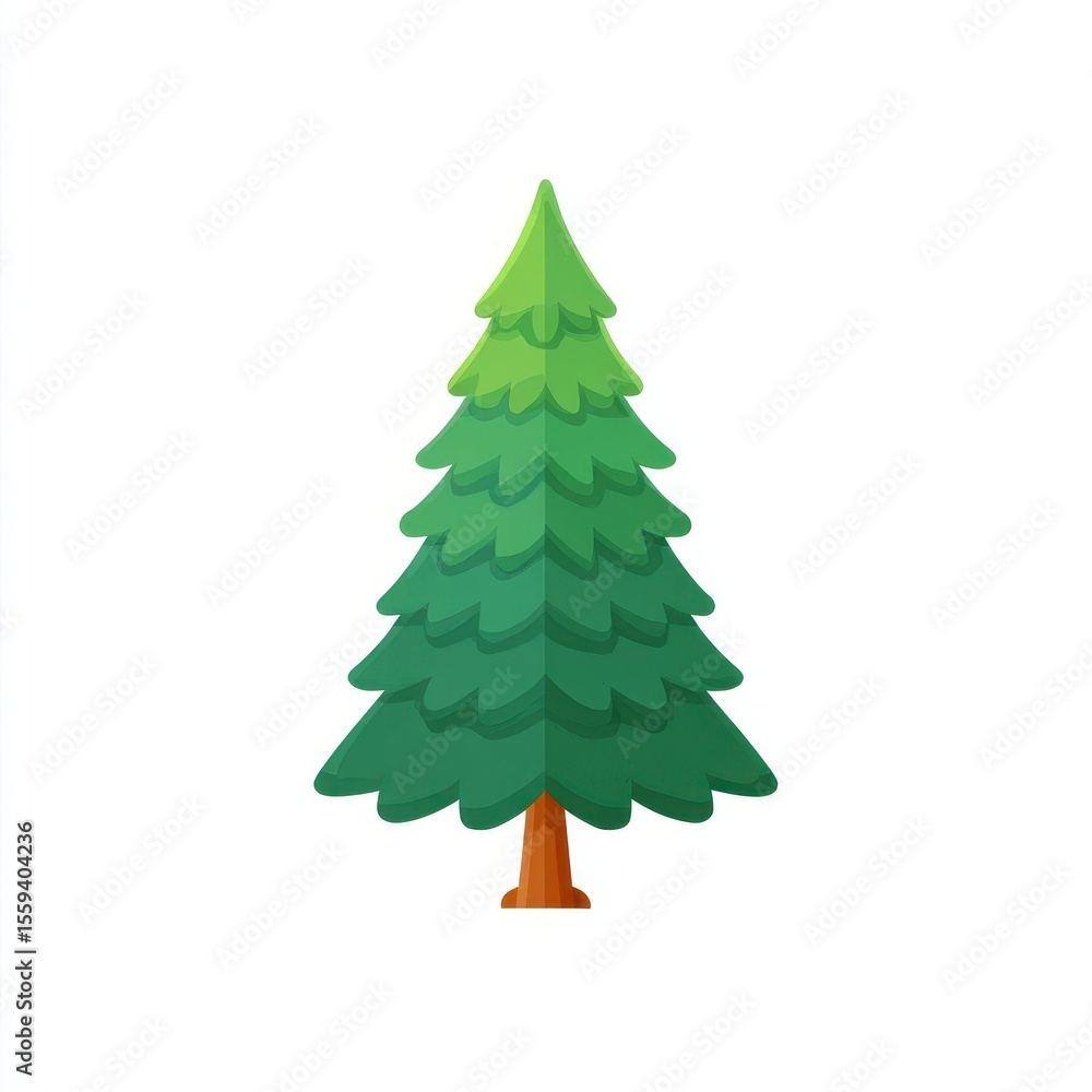 Fototapeta premium Pixel Art Evergreen Tree Illustration
