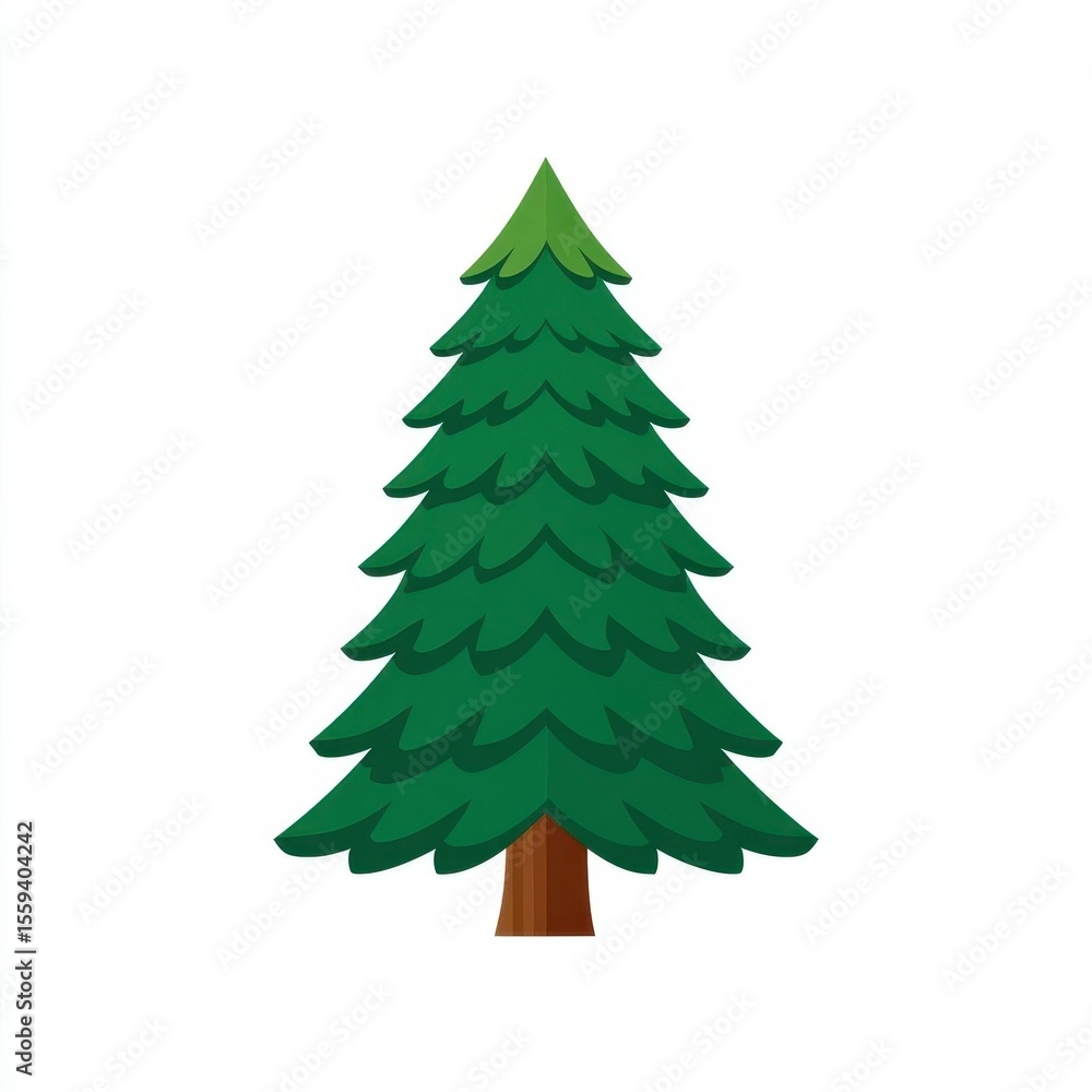 Fototapeta premium Pixel Art Evergreen Tree Illustration