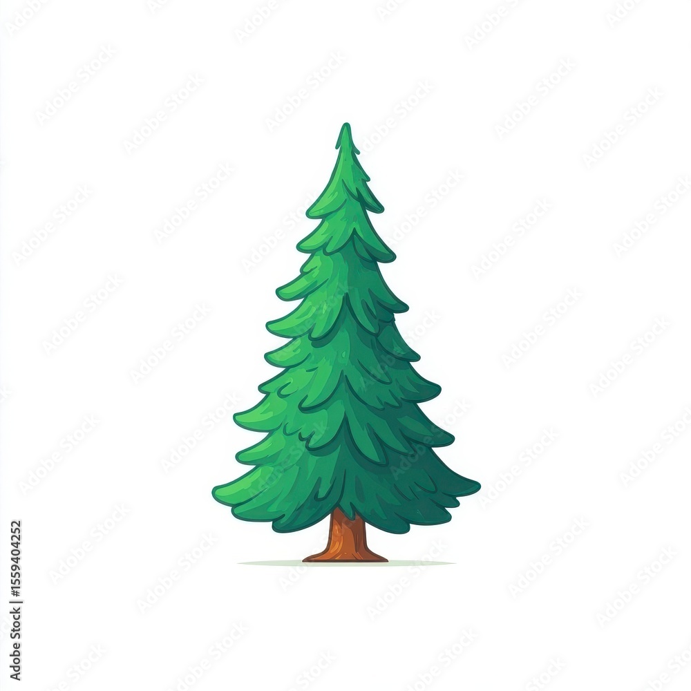 Obraz premium Pixel Art Evergreen Tree Illustration
