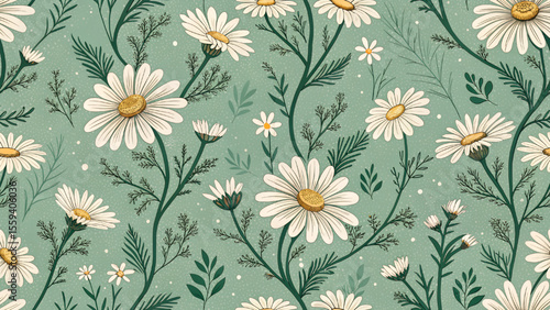 Seamless pattern with camomiles.