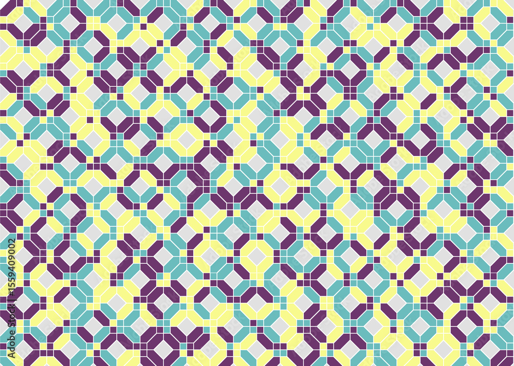 Fototapeta premium 幾何学的なタイル模様 背景