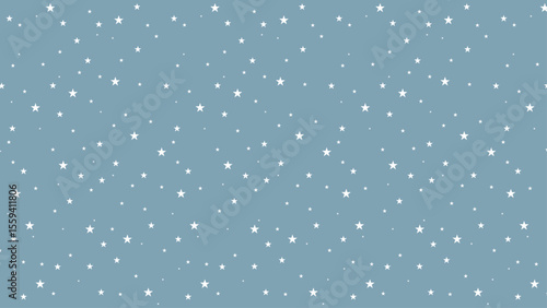 Seamless white star pattern on dusty blue background. Ideal for baby boy nursery, cute space design, kids wallpaper, wrapping paper, dreamy celestial prints, and star-themed digital projects.