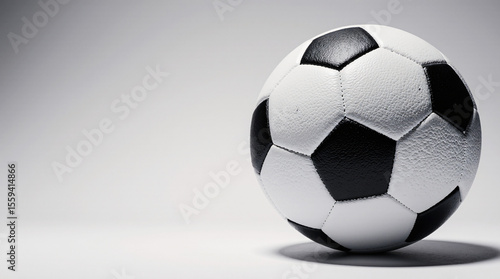 soccer ball on white background banner copy space