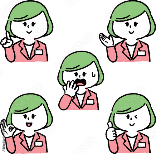 スーツの女性アイコン（セット）