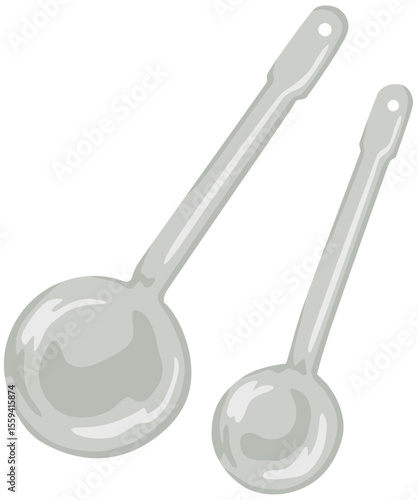 大さじと小さじのイラスト ベクター素材