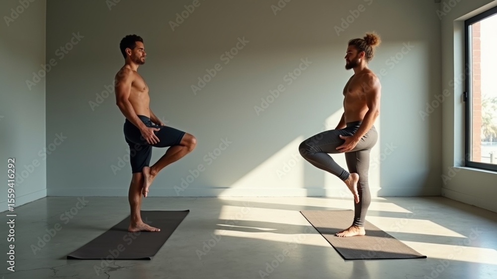 Image of data processing over diverse people doing yoga with instructor Image of data processing over diverse people doing yoga with instructor