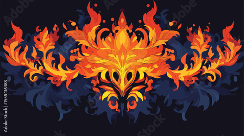 Burning Flames Vector Illustration for Design Projects