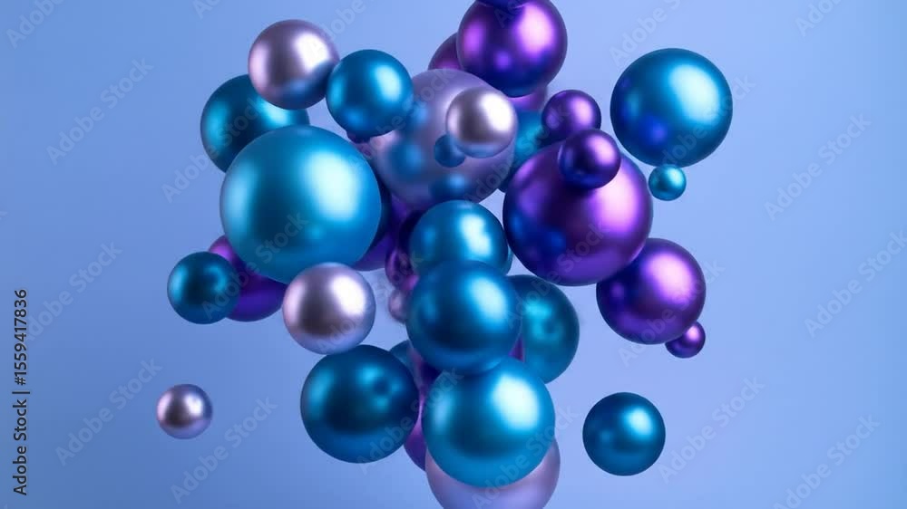 Chromatic Sphere Assembly: Elegant Metallic Orbs with a Gradient Blue and Purple Chromatic Sphere Assembly: Elegant Metallic Orbs with a Gradient Blue and Purple