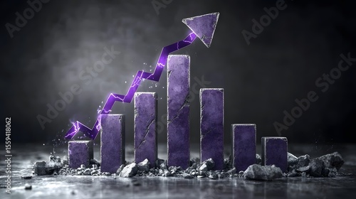 Powerful Stone Bar Graph Showing Exponential Growth
