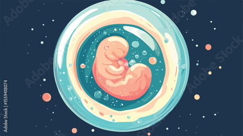 Embryo Development Second Month Flat Vector Illustration