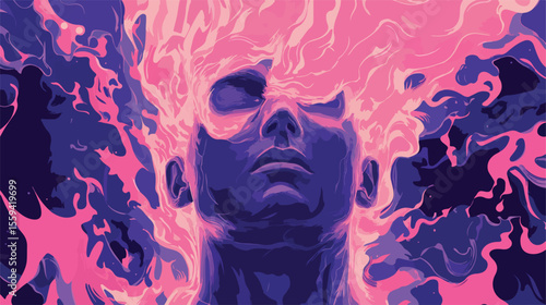 Epilepsy Seizure Profile Flat Vector Illustration