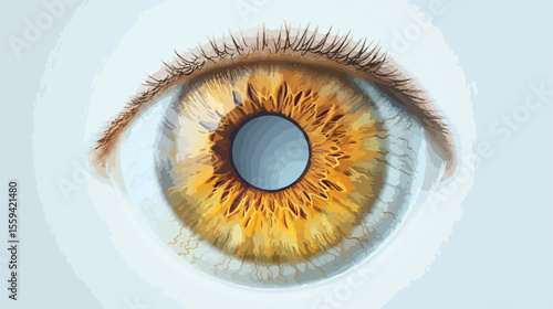Professional Eye with Normal Vision Flat Vector Illustration