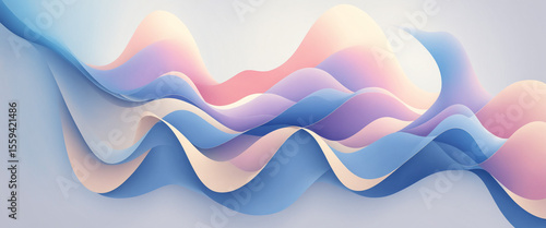 abstract pastel waves and f...