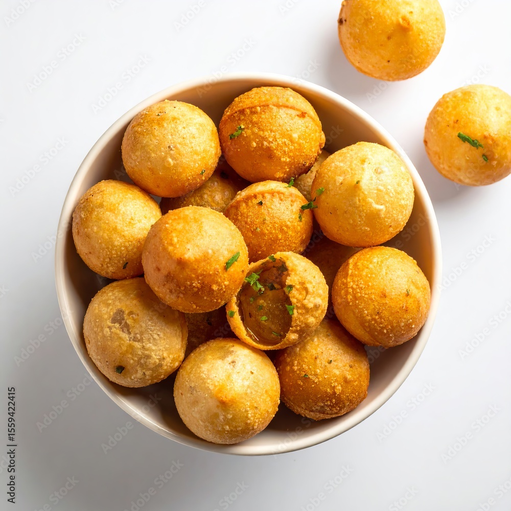 Delicious golden fried savory balls perfect for a tasty snack or appetizer Delicious golden fried savory balls perfect for a tasty snack or appetizer