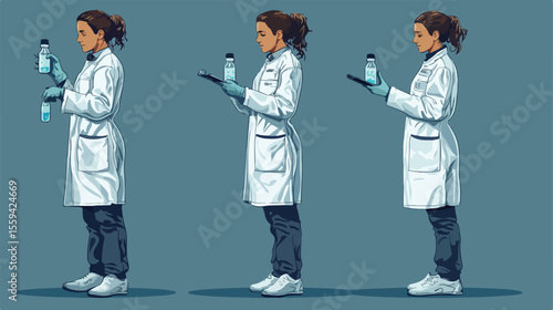 Female Scientist Holding Chemical in Hand - Professional Laboratory Research Concept