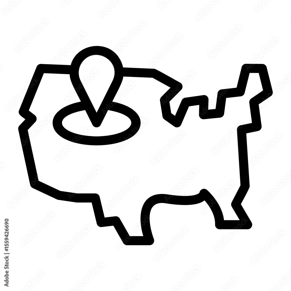 Obraz premium usa map icon