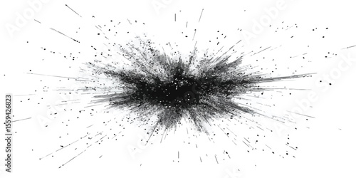 Abstract black and white explosion