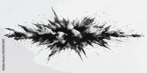 Abstract black ink explosion