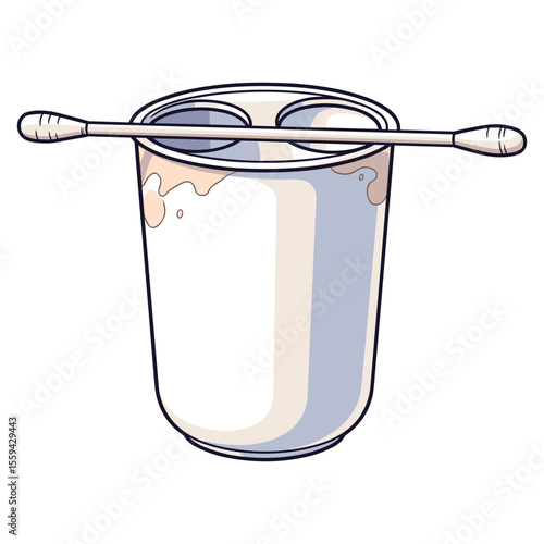 Bathroom Vanity Storage with Cotton Swabs Illustration Hygiene Routine and Product Placement