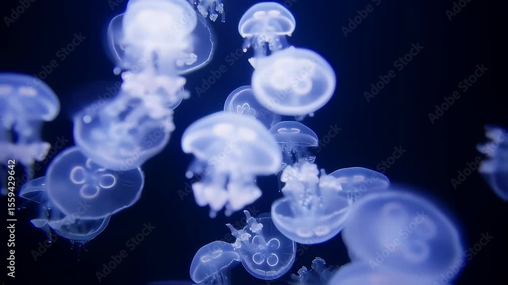 Static Shot of Bioluminescent Jellyfish Static Shot of Bioluminescent Jellyfish