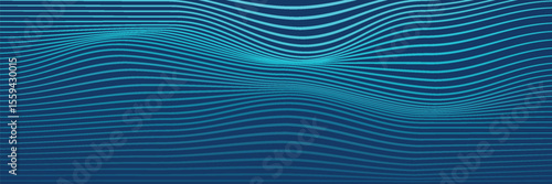 Dark blue halftone dotted abstract background, big data pattern, technology or futuristic visualization, waveform dot texture, music backdrop. ,Beautiful movement with glowing blurred particles.