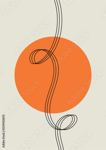 Design wall art hair line bauhaus