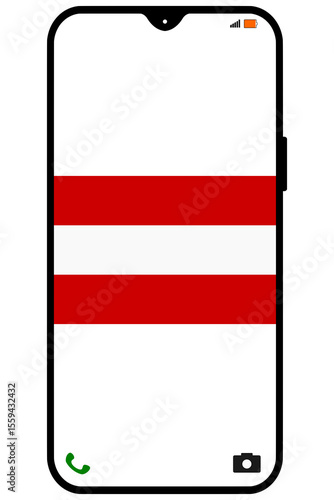 Austria flag on smartphone vertical display