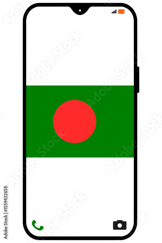 Bangladesh flag on smartphone vertical display