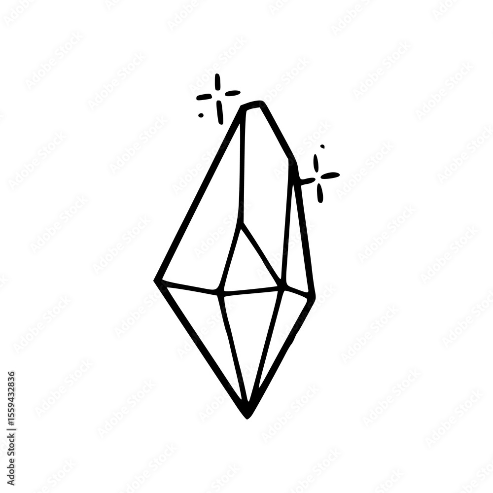 shining crystal gemstone line art shining crystal gemstone line art