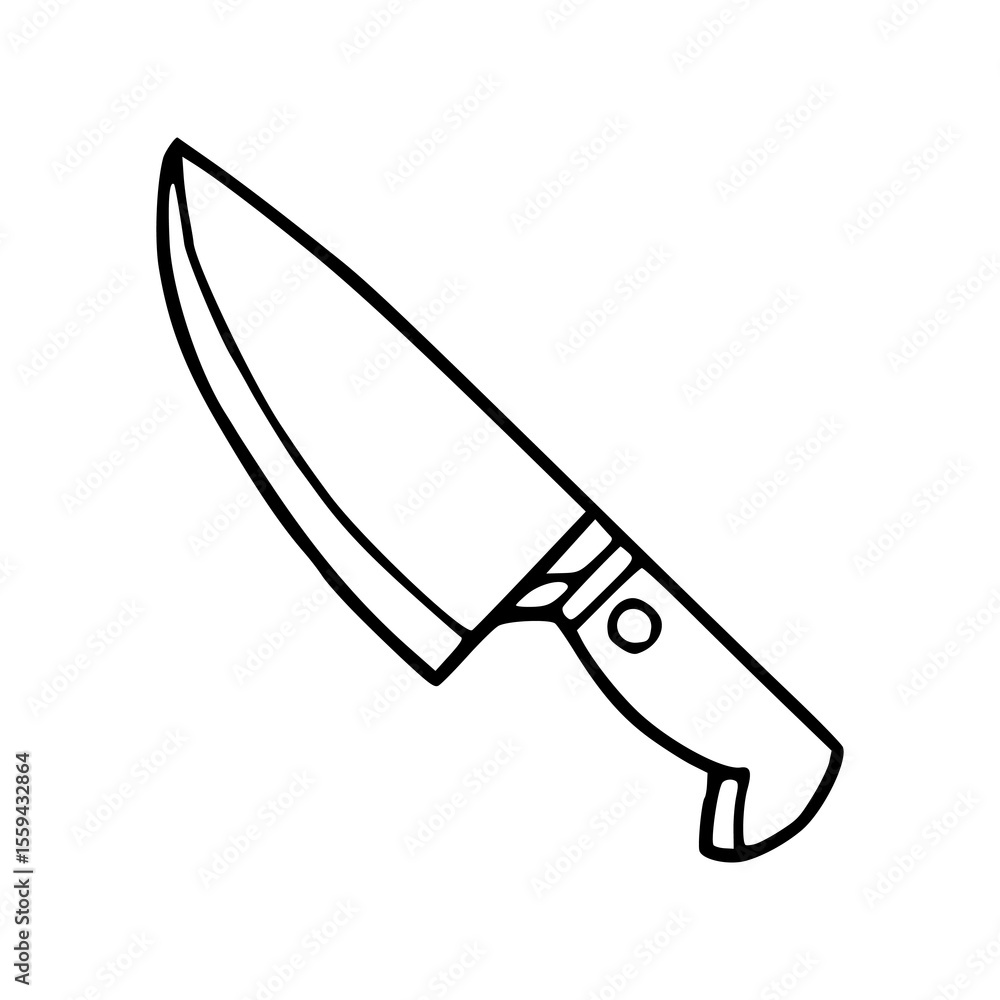Obraz premium kitchen chef knife outline