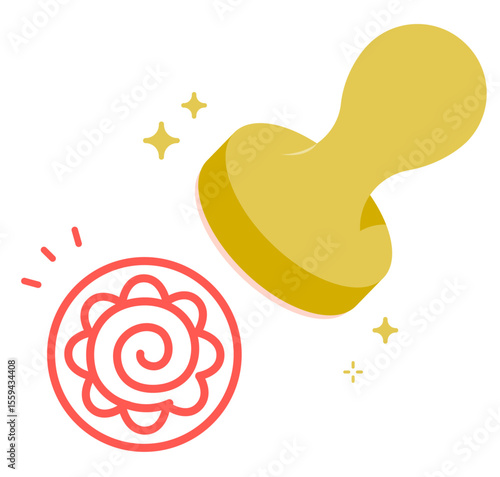 花丸のスタンプを押すイラスト