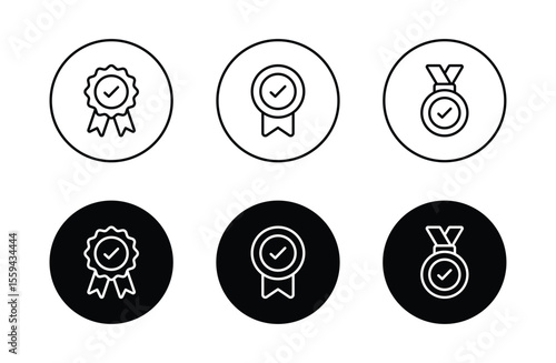 Approval , verified, quality symbol. Certified, qualified medal icon vector.