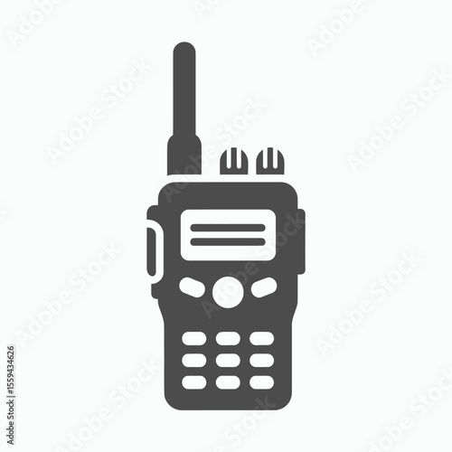 A dark gray stylized icon of a walkietalkie