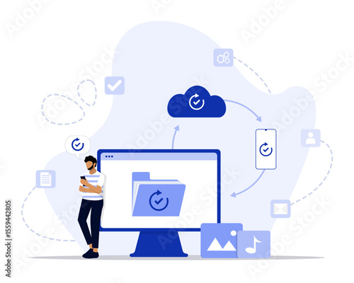 Obraz na płótnie Sync concept illustration