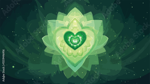 Anahata Chakra Reiki Heart Vector Illustration