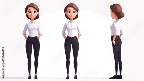 Professional 3D Businesswoman Character Flat Vector Illustration