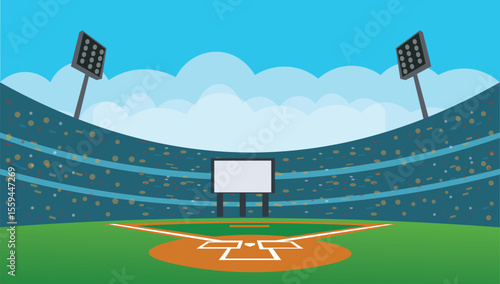 Baseball Softball field flat vector illustration eps 10