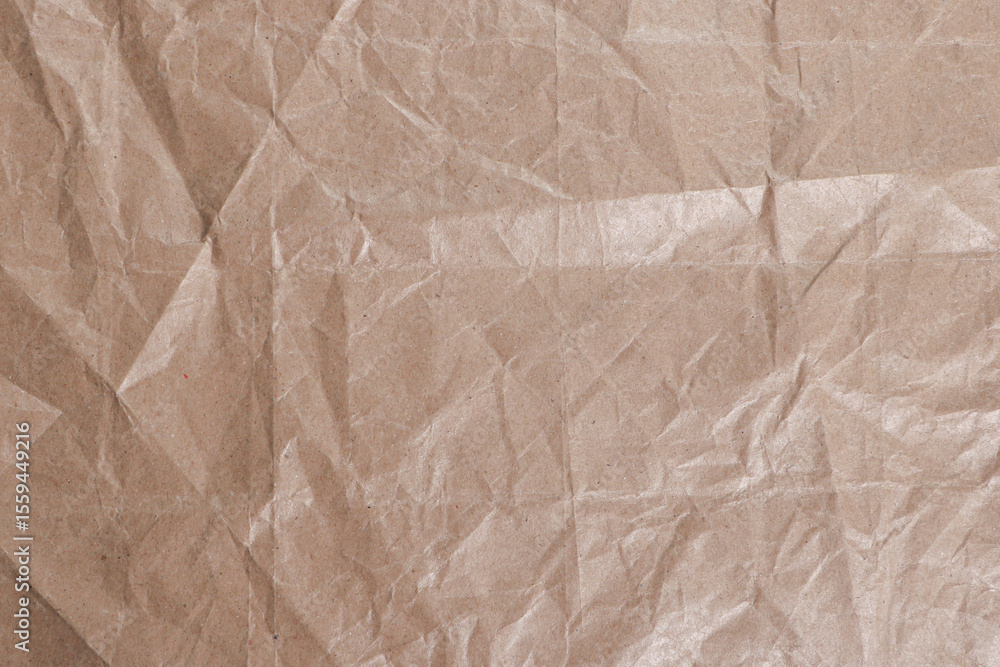 Fototapeta premium Crumpled Brown Paper Texture Background