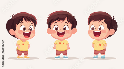 Happy Young Child with Joyful Expression - Stock Photo