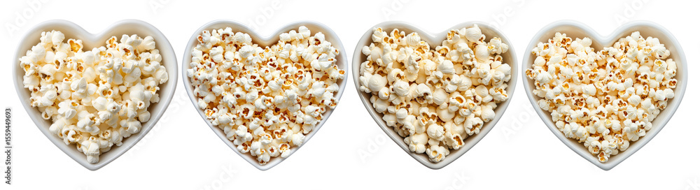 Heart-Shaped Bowls Filled with Delicious Buttered Popcorn Treats, PNG bundle collection, Isolated on Transparent Background Heart-Shaped Bowls Filled with Delicious Buttered Popcorn Treats, PNG bundle collection, Isolated on Transparent Background