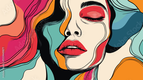 Abstract Face Posters in Boho and Contemporary Style