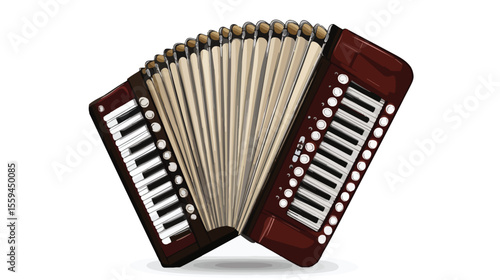 Accordion Musical Instrument Flat Vector Illustration