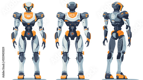 Advanced Robotics Android Flat Vector Illustration